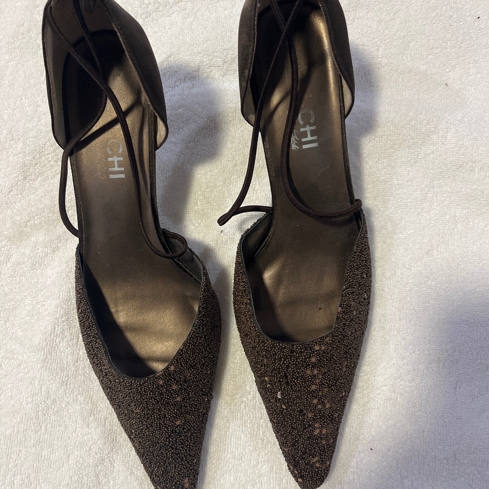 Brown dressy shoes Falchi brand size 9